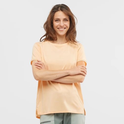 Camiseta Salomon Outline Summer Corta Sleeve Mujer Albaricoque | MX TVDB651